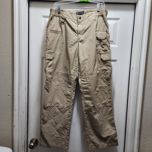 5.11 Tactical Series Utility Pants Women's 14 Regular Khaki Cargo Cotton Blend - Picture 1 of 7